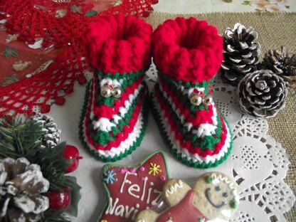 Christmas Baby Booties