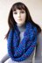 Puff Stitch Infinity Scarf With Flower