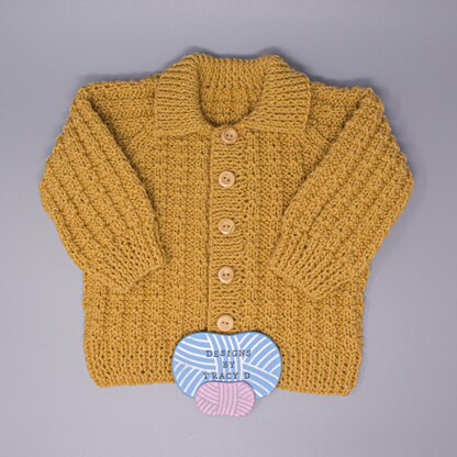 George Baby Cardigan Knitting Pattern size 20" & 22" chest