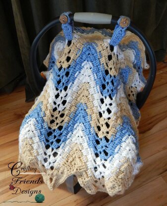 TriSquare Chevron Carseat Cover/Infant Afghan