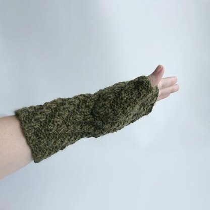 Herringbone Rib Fingerless Gloves