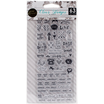 Prima Marketing My Prima Planner Clear Stamps - Valentines Day Mini Icons & Words