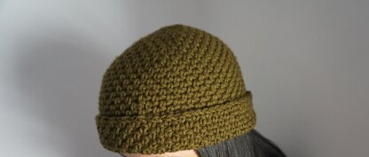 Moss stitch fisherman beanie