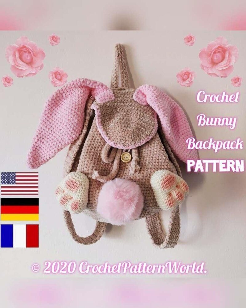 Backpack Crochet Pattern PDF. English USA 