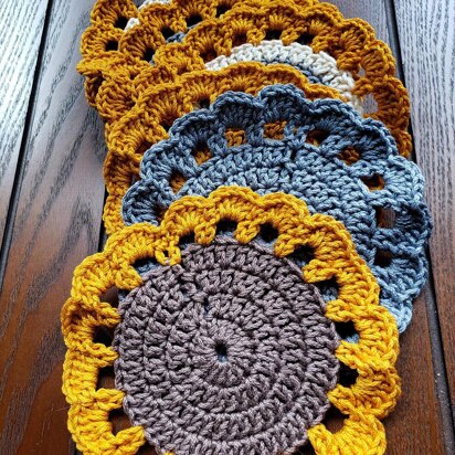 Crochet Sunflower Coasters