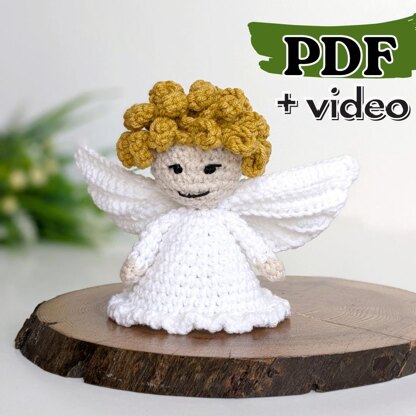 Christmas angel ornament, Crochet angel pattern, angel anigurumi pattern