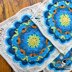Forget Me Not Flower Granny Blanket Square