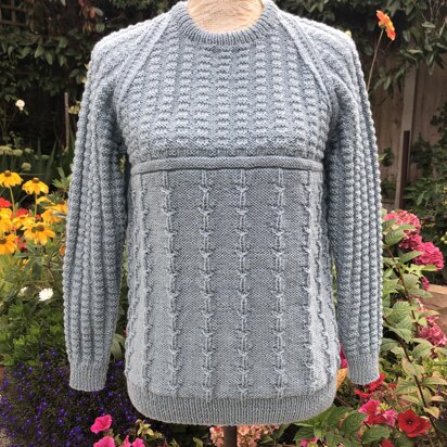 Textured Raglan Sweater - knitting pattern