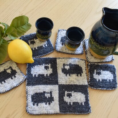 Sheep Coasters and Table Mat