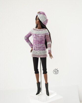 Sweater and turban for doll