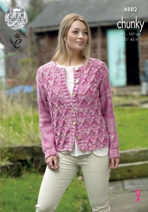 Sweater & Cardigan in King Cole Big Value Tonal Chunky - 4882 - Leaflet
