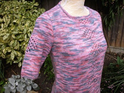 Sweater with Open Stitch Diamonds