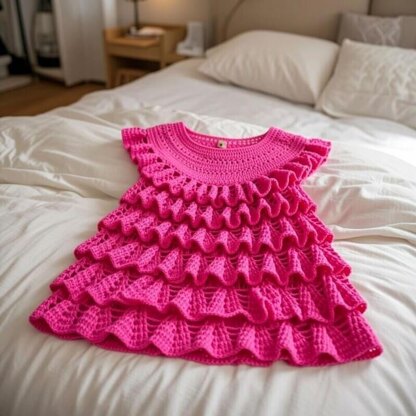 Crochet Baby Dress Pattern + Video Tutorial – Lacy Baby Girl Outfit, Preemie to Newborn Size PDF