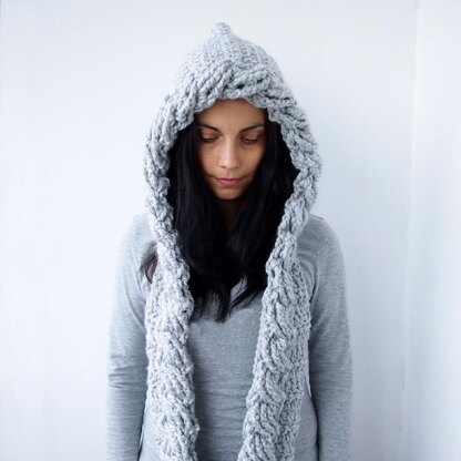 Cable hood & loop circle scarf Crochet pattern by Ana D | LoveCrafts