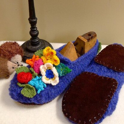 Flower Garden Slippers - knitting pattern