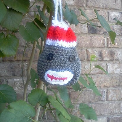 Sock Monkey Necklace Purse