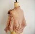 Knit lace shrug with knit flower pin