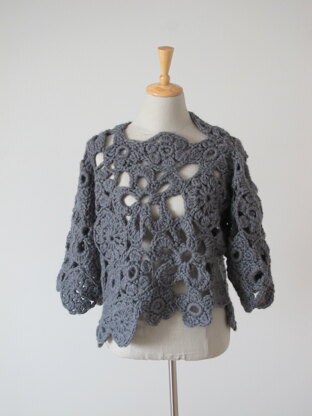Asymmetrical Crochet Lace Motif Sweater