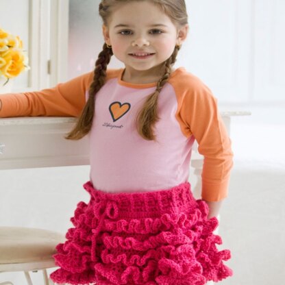 Too Cute Ruffled Skirt in Red Heart Shimmer Solids - WR2146