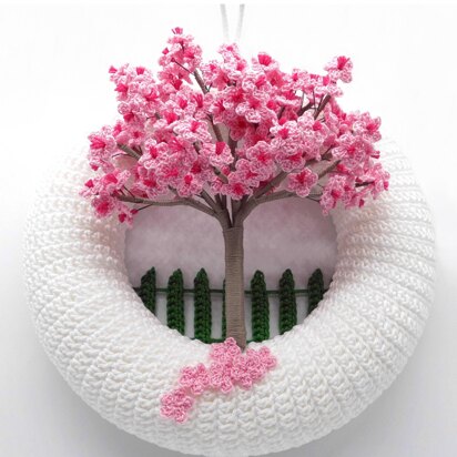 Cherry blossom door wreath or wall decoration - simple and decorative