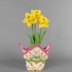 Crochet daffodils in a pot spring decor pattern