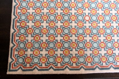 Avlea Folk Embroidery Salerno Tile Table Runner - Downloadable PDF