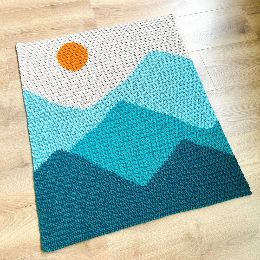 Mini Mountains Baby Blanket Crochet pattern by Willow Crochet