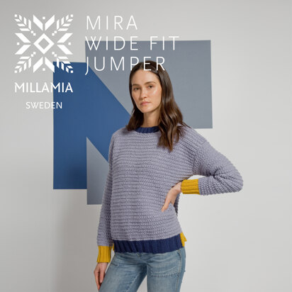 " Mira Wide Fit Jumper " -  Jumper Knitting Pattern For Women in MillaMia Naturally Soft Merino by MillaMia