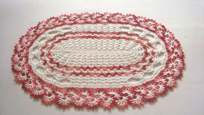 Oval macrame lace tablecloth Valentine