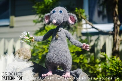 Crochet Pattern Macaroni the rat aninal Amigurumi toy