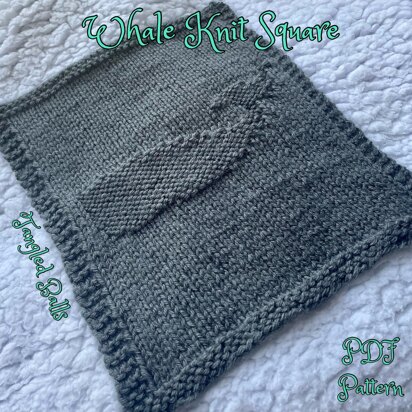 Whale Knit Square - knitting pattern