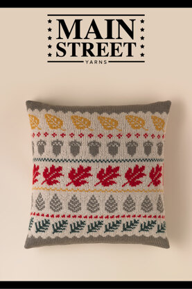 Fall Fauna Pillow Cover in Main Street Yarns Shiny + Soft - Downloadable PDF