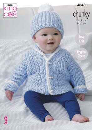 Jackets and Hat in King Cole Chunky - 4843 - Downloadable PDF