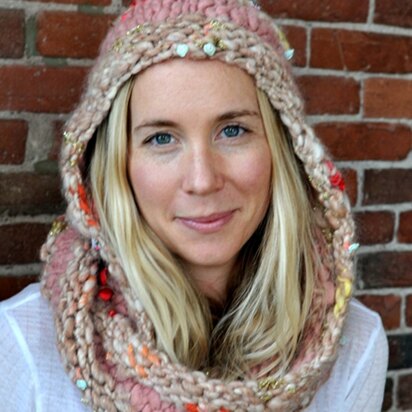 Hoodie Cowl in Knit Collage Gypsy Garden