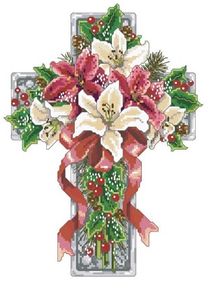 Winter Season Floral Cross - PDF