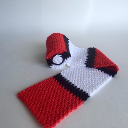 Pokeball crochet scarf