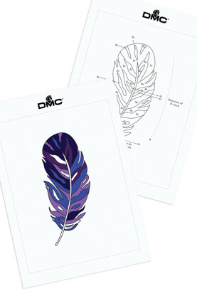 Stripey Feather in DMC - PAT0048 - Downloadable PDF
