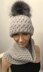 Ladies Mock Cable Hat & Cowl Aran Yarn