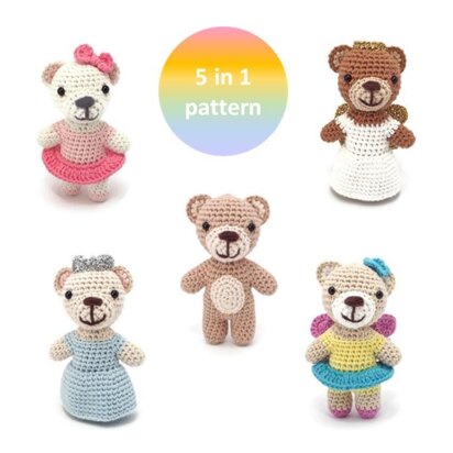 Tiny Teddies Amigurumi 5 in 1