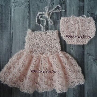 139 Dainty blossom newborn dress