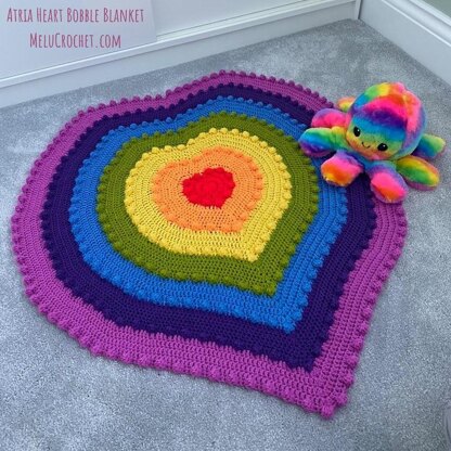 Atria Heart Bobble blanket