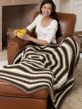 Earthly Tones Octagonal Afghan in Caron One Pound - Downloadable PDF