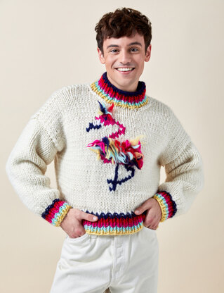 Made with Love - Tom Daley Flamingo's Favourite L-XL Knit Jumper Knitting Kit