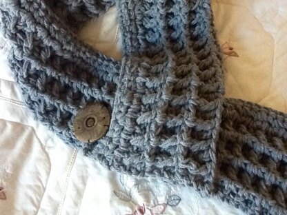 London Grey Mist Crocheted Scarf