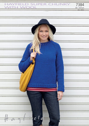 Women's Sweater in Hayfield Super Chunky with Wool - 7384 - Downloadable PDF