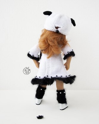 Panda outfit for 13" doll