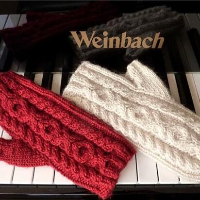 Hugs and Kisses OXO Cable Fingerless Mitts - knitting pattern