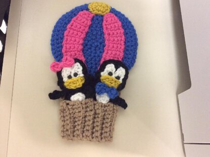 Hot Air Balloon and Penguin Applique