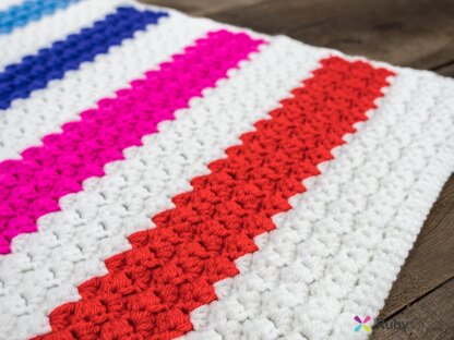 Sassy Rose Sedge Stitch Crochet Blanket