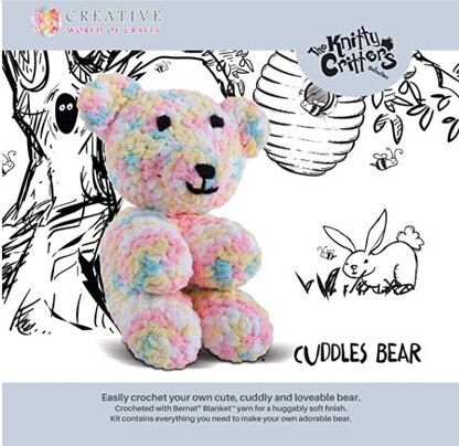 Creative World Of Crafts Knitty Critters - Cuddles Teddy Bear Crochet Kit - Multi